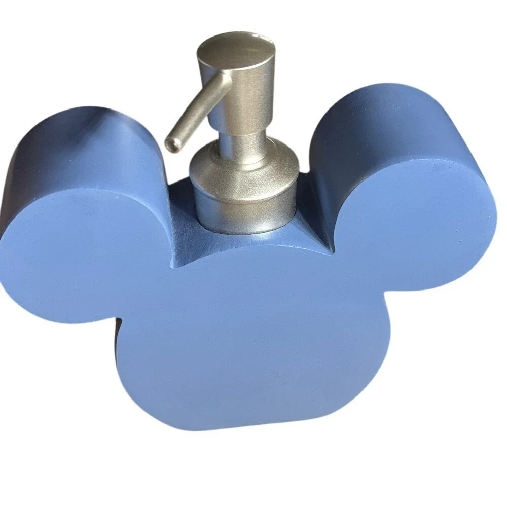 Disney Mickey Mouse Bathroom Set: Shower Curtain Brush Holder Soap Dispenser NEW